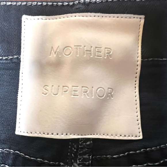 MOTHER Denim Revolve Superior The Vagabond Mini Fray Black Jean Skirt Size 24 - Picture 6 of 10